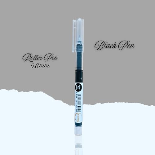 Black Gel Pens Pack of 6 – 0.6mm Medium Point Fine Tip, Smooth Writing, Quick Dry No Smear Black Ink Pens for School, Office, Home - color: Black