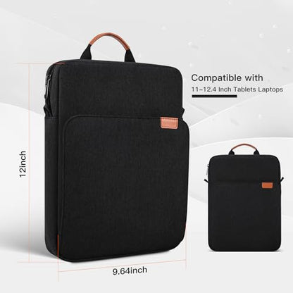 11 inch iPad Air Carrying Bag for 2026 iPad Pro 11 M5 M4 & Air 11 M4 M3, iPad A16 with Magic Keyboard, Protective Travel Shoulder Sleeve Case with Handle, Black - color: Black, size: 11-12.4 inch