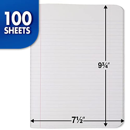 Mead Composition Notebook, 12 Pack, College Ruled Paper, 7-1/2" x 9-3/4", 100 Sheets per Comp Book, Black Marble (38111) - color: Black, size: Pack of 4