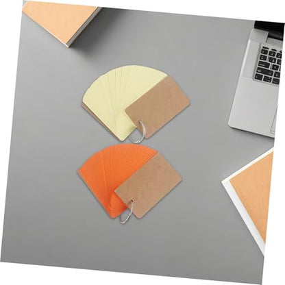 SECFOU 5pcs Portable Flash Cards with Binder Rings Pre-Hole Punched Blank Notecards for Studying DIY Memory Cards for School and Office Use