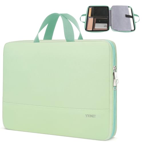 Ytonet Laptop Case 16 inch, 15-15.6 Inch TSA Laptop Sleeve with Handle | Compatible with MacBook, HP, Dell, Lenovo, Asus Notebook, Water Resistant, Gifts for Men Women, Mint Green - color: Mint Green, size: 16 inch