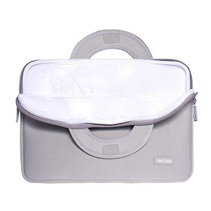 amCase Chromebook Case/Carry Sleeve with Handle-Black (11.6-12 inch, Grey) | Travel laptop bag - color: Grey, size: 11.6 to 12 inch