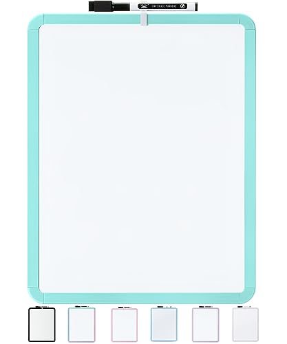 Mr. Pen- Dry Erase Board, 14” x 11” with a Black Dry Erase Marker | Mint Green Frame, Small Mini White Board for Students, Fridge, Wall, Locker, Includes Double Sided Tapes - color: Mint Green