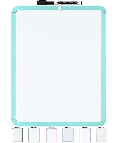 Mr. Pen- Dry Erase Board, 14” x 11” with a Black Dry Erase Marker | Mint Green Frame, Small Mini White Board for Students, Fridge, Wall, Locker, Includes Double Sided Tapes - color: Mint Green
