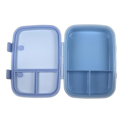 Kids Bento Explorer Lunch Box, 3 No-Mix Compartments, Microwave & Dishwasher Safe, Lightweight with Removable Tray, for Daycare, Preschool, School (Blue Ice) - color: Blue Ice