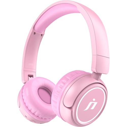 B2 Kids Bluetooth Headphones,85/94dB Safe Volume Limited, Lightweight,Adjustable Toddler Headphones for Ages 2-12,80H Playtime, Bluetooth 5.4, for iPad/Tablet/Travel/School (Pink) - color: Pink
