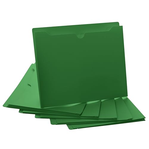 Green File Jackets, 1 Inch Expansion, Letter Size, Reinforced Straight-Cut Tab, 6 Pack - color: Green, style: 1 Inch Expansion