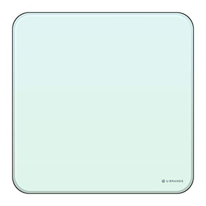 U Brands Magnetic Cubicle Glass Dry Erase Board, 12" x 12" Inches, White Frosted Surface, Frameless (2343U00-04)