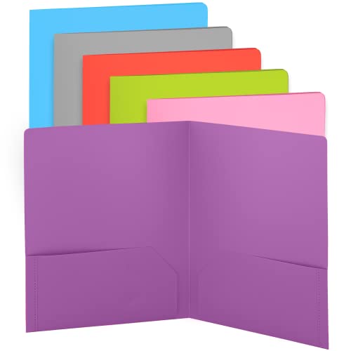 Enday Plastic File Folder with 2 Pockets, Purple, Letter Size, 8 Pcs - color: Purple, size: 8