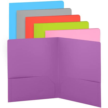 Enday Plastic File Folder with 2 Pockets, Purple, Letter Size, 8 Pcs - color: Purple, size: 8