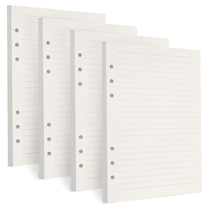 Toplive A5 Refill Paper [4 Pack], 100GSM Thick 6 Hole Lined Loose Leaf - 180 Sheets (360 Pages), Refillable Filler Inserts for 6 Ring Binder/Journal/Notebook - Ideal for Daily Writing & Note-Taking - style: 4Pack Lined Paper