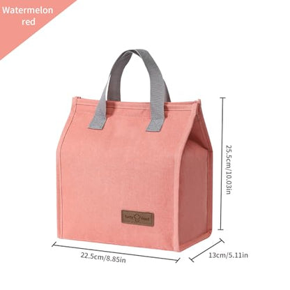 2Pcs Pink Lunch Bag Insulated, Lunch Box Bag, Reusable Lunch Tote Bag | small lunch tote,tasty food lunch bag,small cooler bag,Lunch Box Container Bag Insulated for Women, Men, Work, Office, Travel - color: Pink