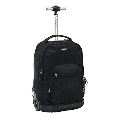 Rockland Single Handle Laptop Rolling Backpack, 19", Black - color: BLACK