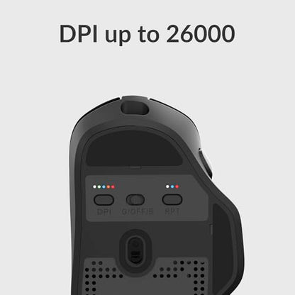 Keychron M7 Wireless Computer Mouse, 26K DPI Optical Computer Mouse, 2.4 GHz/Bluetooth/Wired with Macro Button 63g Lightweight Ergonomic, Up to 70 Hours Worktime for Laptop macOS/Windows - Black - color: Black, style: 1K Polling Rate