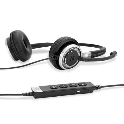 Sennheiser SC 660 ANC USB (508311) - Double-Sided (Binaural) Business Headset | for Skype for Business | with HD Sound, Active Noise Cancellation Microphone, & USB Connector (Black)