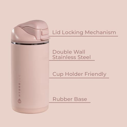 HydroJug Ease2o 14oz Kids Water Bottle with Straw & Chug Lid, Dusty Rose - color: Dusty Rose