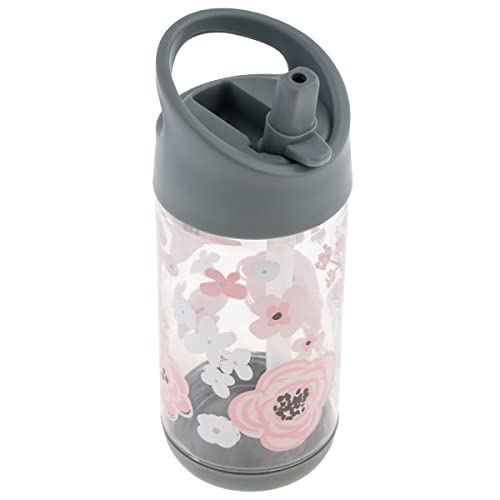 Stephen Joseph, Kids Flip Top Water Bottle, 10 oz Tritan BPA Free, Water Bottle for Girls & Boys, Back to School Flip Top Bottle, Charcoal Flower - color: Charcoal Flower