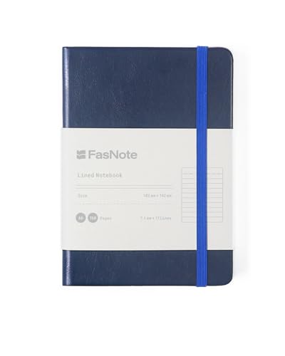 A6 Lined Hardcover Notebook, 100 GSM Paper, Midnight Blue | Soft-touch Alpha3 PU cover, lay-flat sewn binding, elastic closure, compact for meetings, planning, and notes on the go - color: Midnight Blue, size: A6