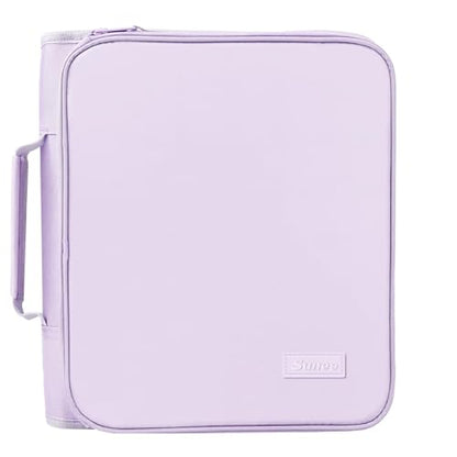 SUNEE Zippered Binder Bag with Handle, 2-Inch 3-Ring O-Ring, 500-Sheet Capacity, Includes Zip Pocket, 5-Tab Expanding File Folder, Multi-Pocket Organizer Binder for Middle School, Lavender Purple - color: Lavender Purple