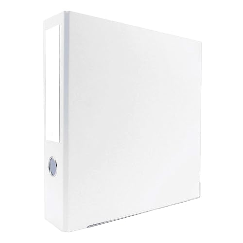 3-Ring Premium Round-Ring Binder - White, 3" Spine, by Bindertek | 450 Sheet Capacity, 2" Round Rings, Linen-Textured Covers, Steel Reinforced Edges, Spine Label Included - color: White, size: 3" Spine