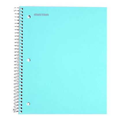 Mintra Office Durable Spiral Notebooks, 3 Subject (aTeal, Purple, White, Wide Ruled 3pk) - color: aTeal, Purple, White, size: Wide Ruled 3pk