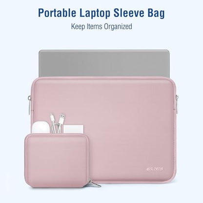 MOSISO Laptop Case 13.3 inch, 13-13.3 inch Laptop Sleeve Bag Compatible with MacBook Air/Pro 13/Pro 14 M5 M4 M3 M2 M1, HP Dell ASUS Lenovo, Neoprene Computer Sleeve Bag with Small Case, Baby Pink - color: Baby Pink, size: 13.3 inch