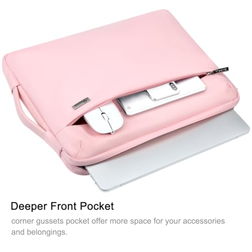 Voova Laptop Sleeve Case 14 15 Inch for Women, 360° Protective Waterproof Slim Computer Bag Cover Compatible with MacBook Air 15 M2/M3/M4 2024-2025, MacBook Pro 14/15, Hp Chromebook 14, Pink - color: Sakura Pink, size: 14-15 Inch