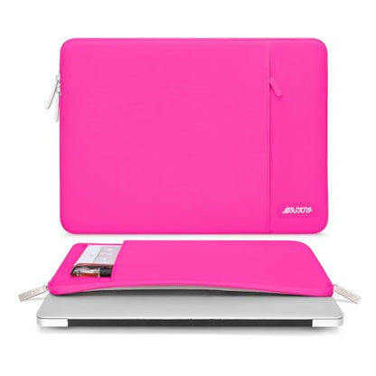 MOSISO Laptop Case 13.3 inch, 13-13.3 inch Laptop Sleeve Compatible with MacBook Air/Pro 13/Pro 14 M5 M4 M3 M2 M1, HP Dell ASUS Lenovo,Polyester Vertical Computer Sleeve Bag with Pocket, Bright Rose - color: Bright Rose, size: 13.3 inch