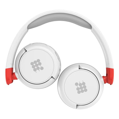 Cubitt Bluetooth Headphones for Kids, Wireless, with Premium Sound Quality, Built in Microphone, 24 Hours Playtime, Study Mode/Volume Limited and AUX Cord for iPad, Tablet, Airplane, Phone, PC, White