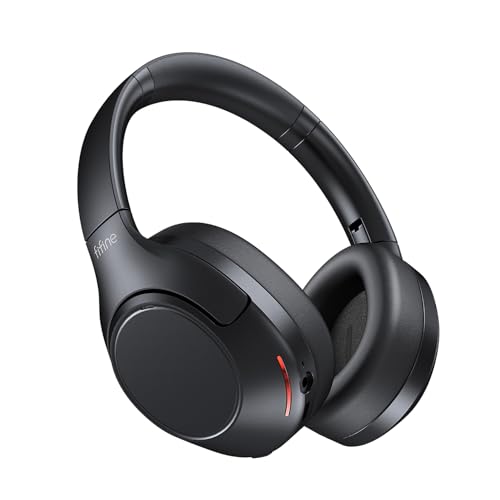 FIFINE X3 Wireless Bluetooth Headphones with Mic for Music, Calls, Workouts | Up to 65H Playtime, 3 Mode Options, Transparency Mode, Low Lantency, Multipoint Bluetooth, ANC, for iPhone/Android/Tablet - color: Black