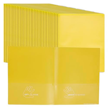 ECR4Kids 2-Pocket Parent-Teacher Classroom Communication Folder, School Supplies, Yellow, 36-Piece - color: Yellow
