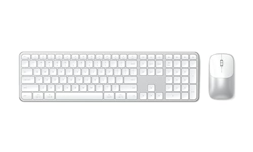 Satechi Wireless Keyboard and Mouse Combo, Slim CEX3 with Multi-Device Bluetooth Pairing and USB-C Receiver Connectivity, Designed for Full-Size Productivity Workspaces, Silver - color: Silver, size: Combo