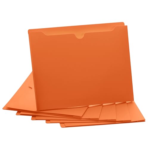 Orange File Jackets, 2 Inch Expansion, Letter Size, Reinforced Straight-Cut Tab, 6 Pack - color: Orange, style: 2 Inch Expansion