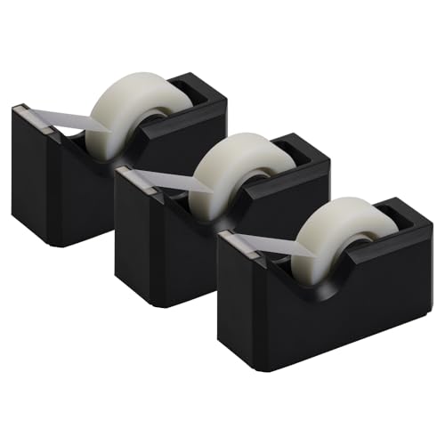 JAM PAPER Colorful Desk Tape Dispensers - Black - 3/Pack - color: Black, size: Pack of 3