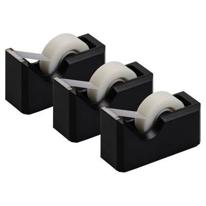 JAM PAPER Colorful Desk Tape Dispensers - Black - 3/Pack - color: Black, size: Pack of 3