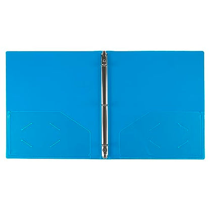 JAM PAPER Plastic 0.5 inch Binder - Blue 3 Ring Binder - Sold Individually - color: Blue, size: 0.5 inch