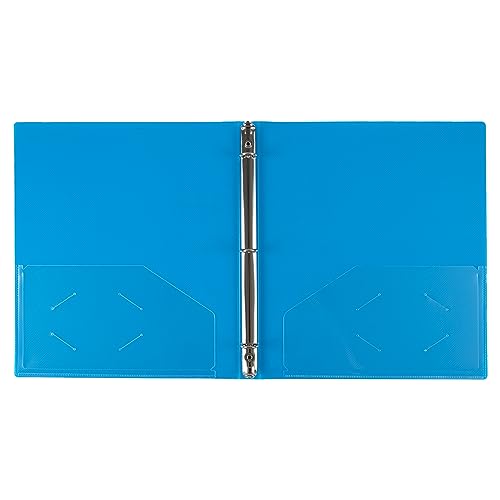 JAM PAPER Plastic 0.5 inch Binder - Blue 3 Ring Binder - Sold Individually - color: Blue, size: 0.5 inch