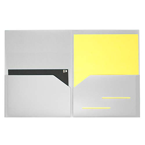 Youngever 6 Pack Heavy Duty Plastic Two Pocket Folders, Heavy Duty Plastic 2 Pocket Folder (Urban Colors) - color: Urban Colors