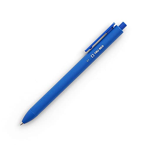 TRU RED Retractable Gel Pens, Medium Point 0.7mm, Blue Ink, 5 Pack – Quick‑Dry Pens for Smooth, Smear‑Free Writing - color: Blue, size: 5 Pack, style: Medium Point