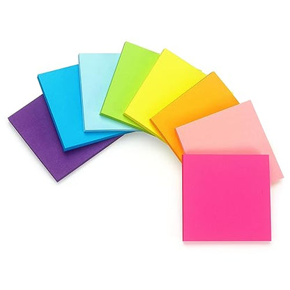 Early Buy 24 Pack Sticky Notes, 3×3 in, 8 Bright Colors, 60 Sheets/Pad | Self-Adhesive Notes, for Office, School, and Home Planning - color: 24 Pads 60sheets