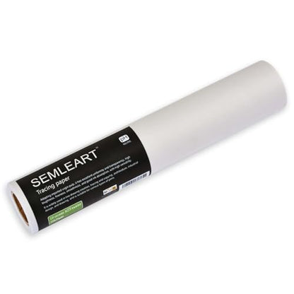 SEMLEART Trace Paper roll 10inchs x 25 Yard,32lb/50gsm,Translucent White tracing Paper for Drawing, Sketching，Sewing Pattern Gift Wrapping,Dressmaking - Sketch & Drafting Paper roll - size: 10in×25yd