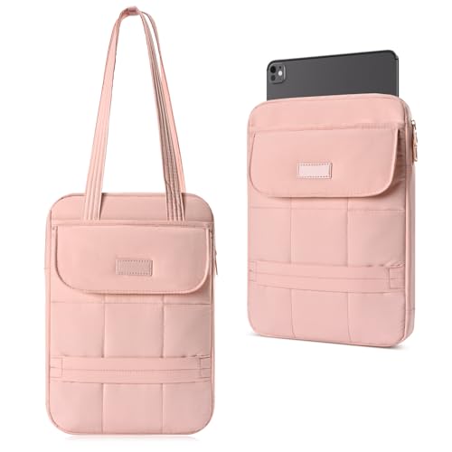11 Inch Tablet Sleeve Bag，11-12.4 Inch Puffy Tablet Sleeve for iPad A16 2025,iPad Air 11 inch M4 M3 M2, iPad Pro 11 M5 M4, Samsung Galaxy Tab S10+, S9+, S9 FE+, S8+,S7+ 12.4" Fluffy Shoulder Bag(Pink) - color: Pink