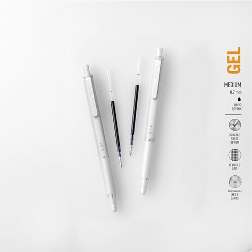 Zebra Pen G-750 Signature Series Retractable Gel Pen 1-Pack with Refills, Black Ink, 0.7mm Medium Point, Pearl White Premium and Durable Brass Barrel, Textured Grip, Rapid Dry Ink (49801) - color: Black B, size: 1 Count (Pack of 1)