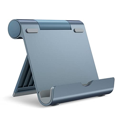 JETech Foldable Tablet Stand for 4-11" Tablets and Phones, Grey | Adjustable Portable Desktop Holder, Foldable Dock for iPad/iPad Pro/Air/Mini, Galaxy Tab A8/A7 Lite/A7/S8/S7, Kindle, etc - color: Grey