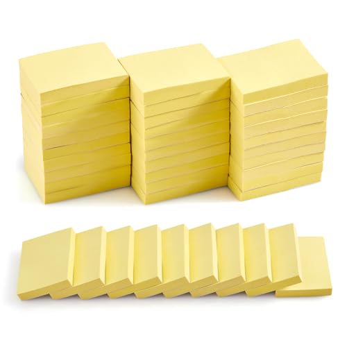 (40 Pads) Sticky Notes 1.5x2 in,Classic Yellow Post Self Stick Pad Its, Clean Removal Sticky Pads Bulk for Office, Home, School,Teachers, Meeting, Notebooks - color: Yellow