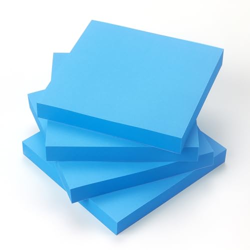 Sticky Notes 3x3 Pop Up Self-Stick Notes Pads with Bright Colors, Easy to Post for Office, School, Home, 4 Pads/Pack, 90 Sheets/Pad (Blue) - color: Blue