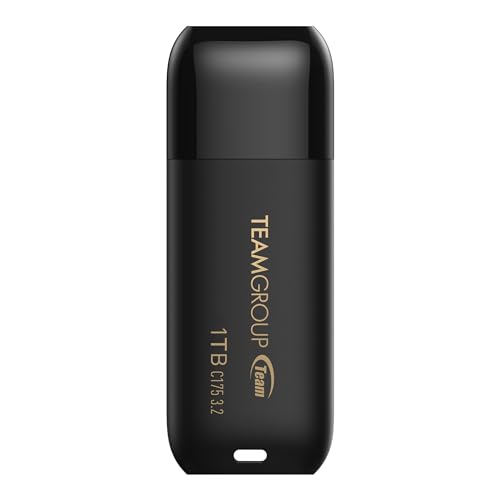 TEAMGROUP C175 1TB USB 3.2 Gen 1 (USB 3.1/3.0) Read 100MB/s Flash Thumb Drive, External Data Storage Memory Stick Compatible with Computer/Laptop/Desktop/PC Matte Black TC17531TBB01 - size: 1TB