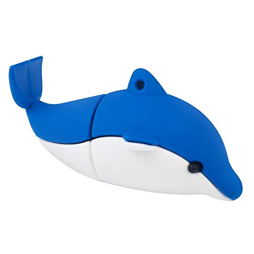BorlterClamp 32GB USB Flash Drive Cute Cartoon Dolphin Model Memory Stick, Gift for Students and Children - color: dolphin, size: 32GB
