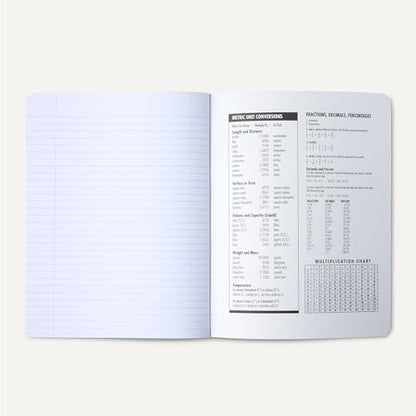 Amazon Basics Composition Notebook, College Ruled, 100 Sheets, 9.75" x 7.5", Marble Black, with Conversion Charts, 4-Pack - color: Marble Black, size: College Ruled,4-pack