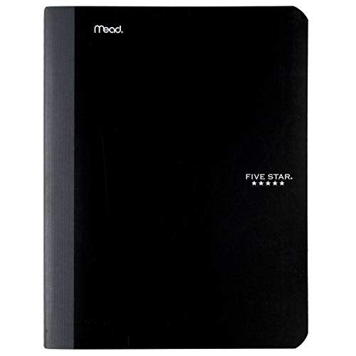 Five Star Composition Notebook, College Ruled Comp Book, Writing Journal, Lined Paper, Home School Supplies for College Students & K-12, 100 Sheets, 9-1/2" x 7-1/2", Black (72261) - color: Black